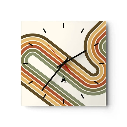 Wandklok - Klok - Zigzag naar het doel - 30x30 cm