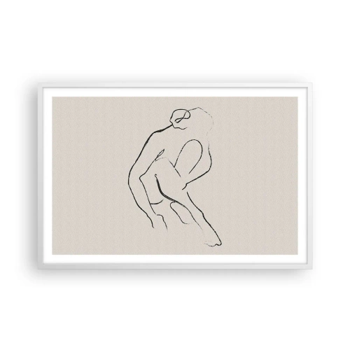 Poster in een witte lijst - Intieme schets - 91x61 cm