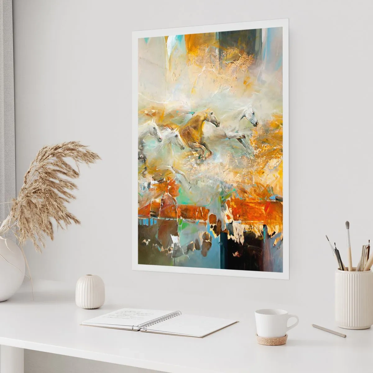 Poster - Galopperen door het licht - 61x91 cm