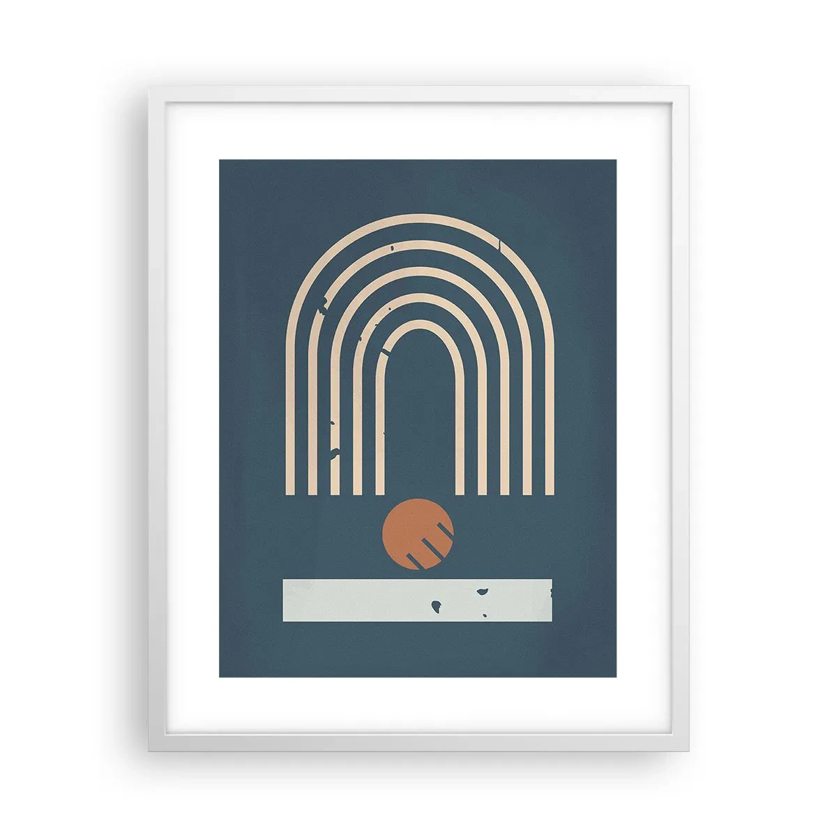 Poster in een witte lijst - Geometrie op de granaatappel - 40x50 cm