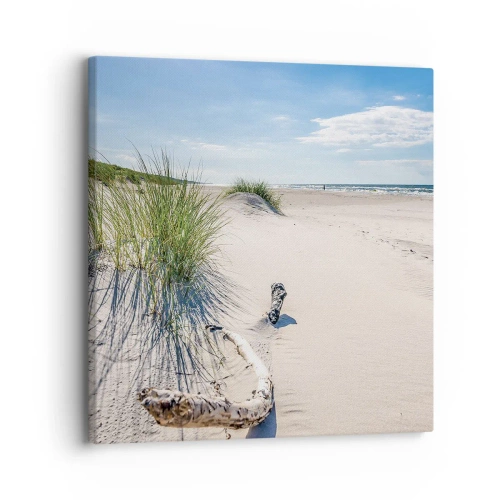 Schilderen op canvas - De mooiste zandstrand? Oostzee-strand - 30x30 cm