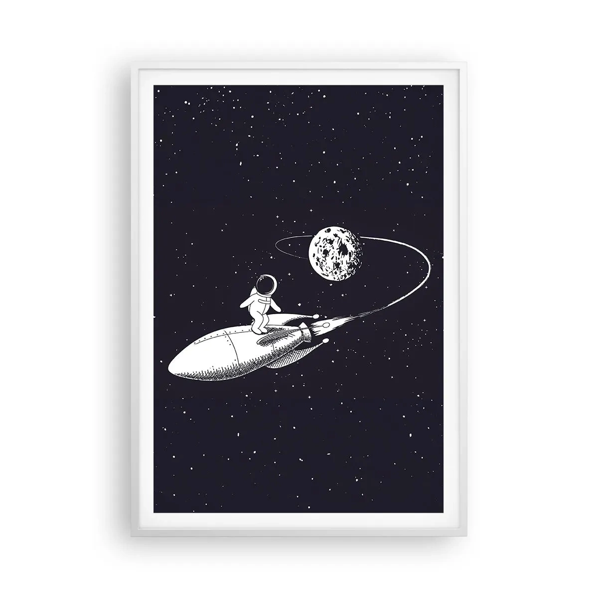 Poster in een witte lijst - Spacesurfer - 70x100 cm