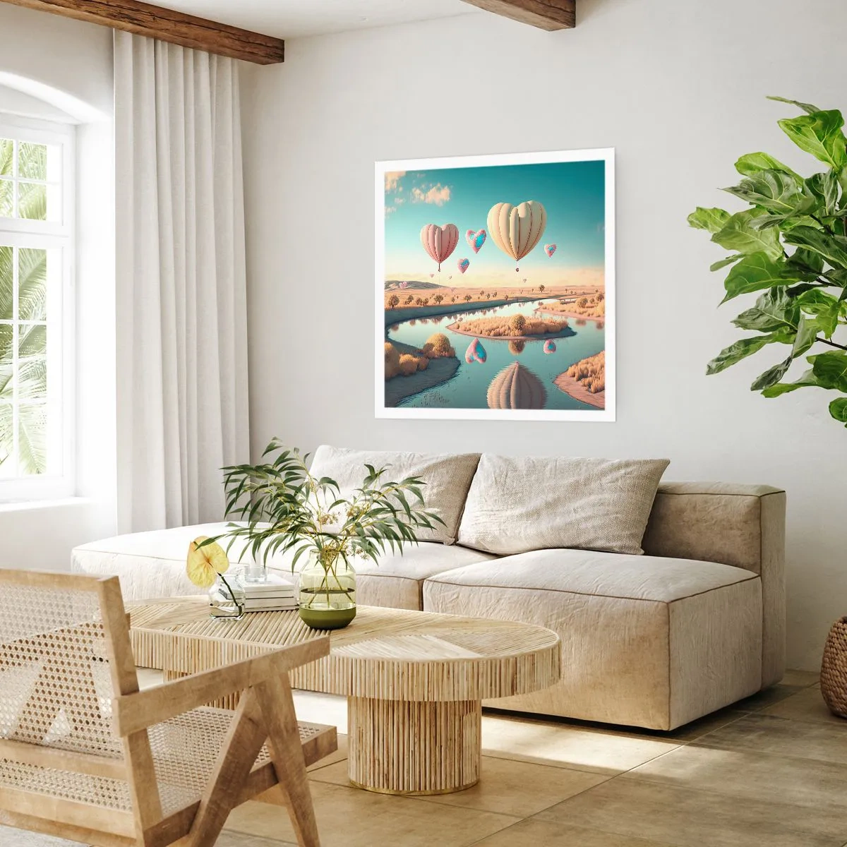 Poster - Liefde laat je vliegen - 40x40 cm