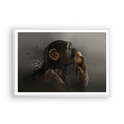 Poster in een witte lijst - Zeker een denker - 100x70 cm