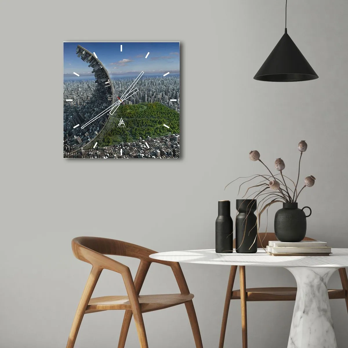 Wandklok - Klok - De natuur is eeuwig - 30x30 cm