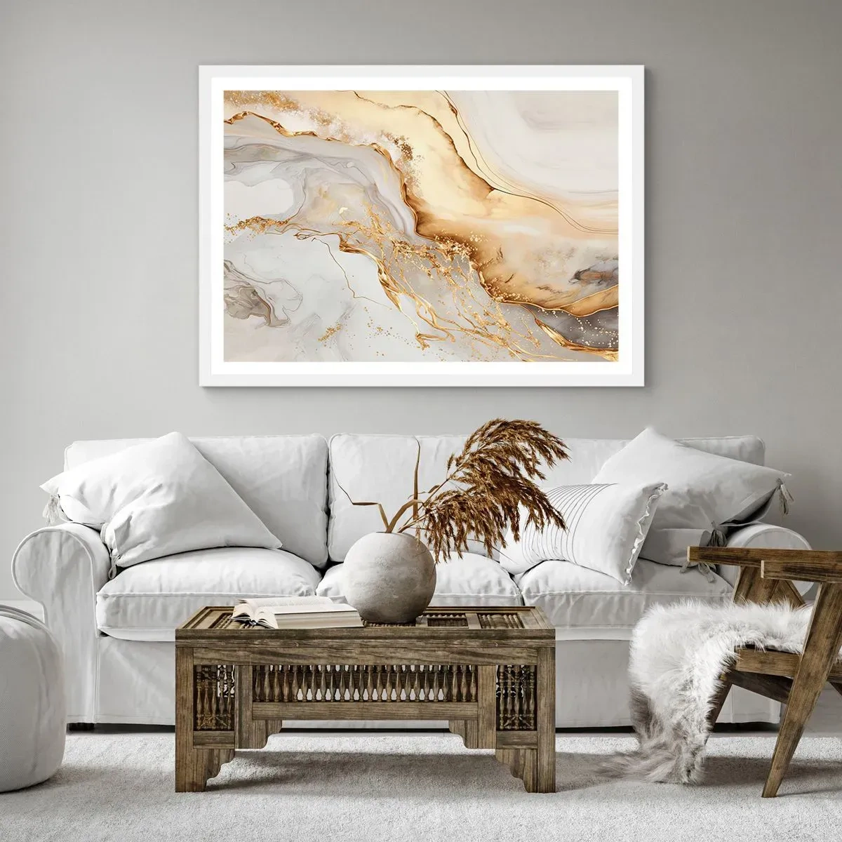 Poster in een witte lijst - Abstractie: schoonheid en goedheid - 40x30 cm