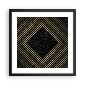 Poster in een zwarte lijst - Geometrie in glamoureuze stijl - 40x40 cm
