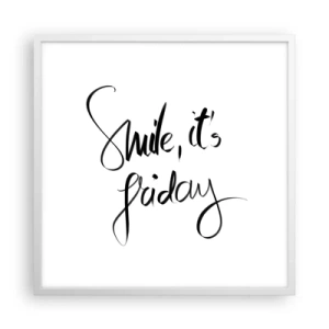 Poster in een witte lijst - Echte vreugde - 60x60 cm