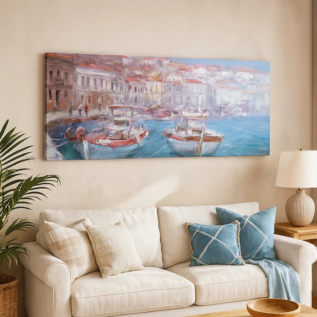 Schilderen op canvas - Italiaanse baai - 30x30 cm