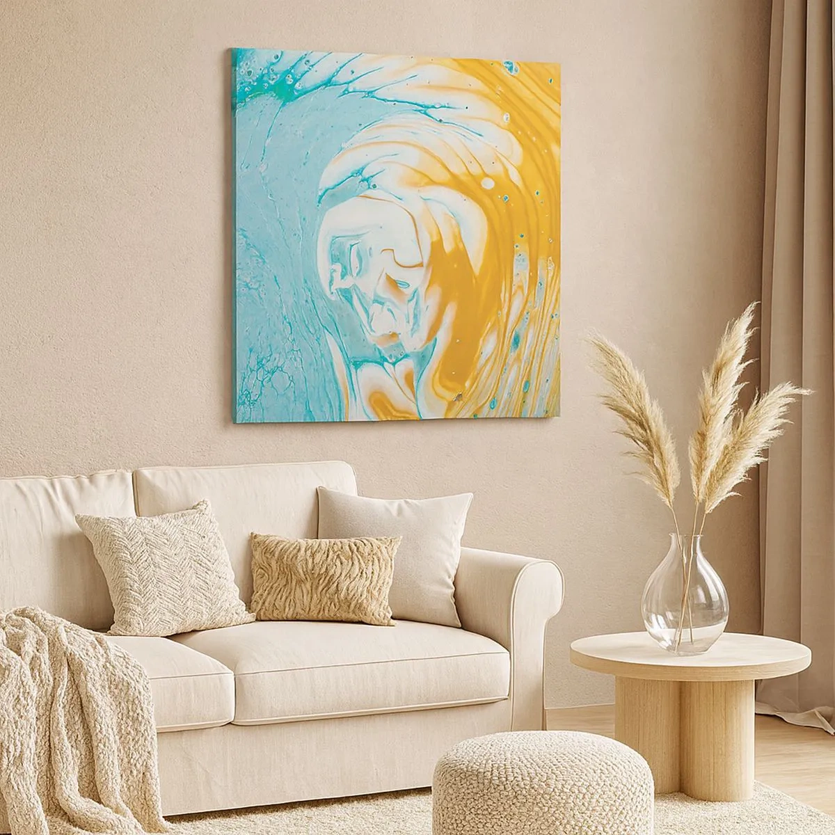 Schilderen op canvas - Pastel werveling - 30x30 cm