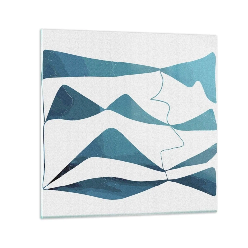 Schilderen op glas - Abstractie: turquoise verbinding - 60x60 cm