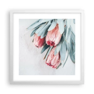 Poster in een witte lijst - Schaamt zich voor hun eigen schoonheid - 40x40 cm