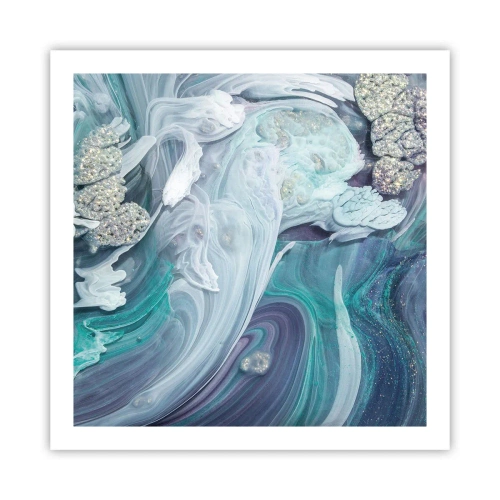 Poster - Stromingen van hemelsblauw - 60x60 cm