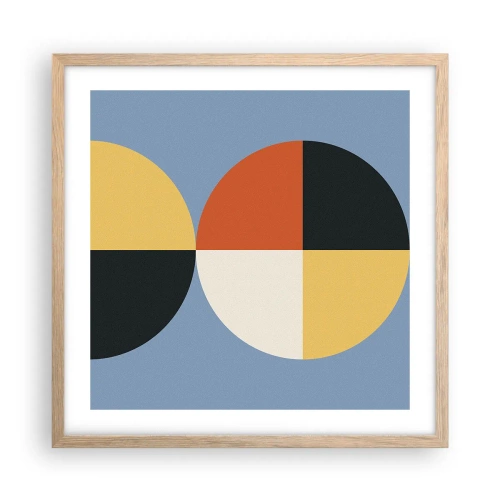 Een poster in een licht eiken lijst - Kijk en tel - 50x50 cm