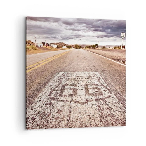 Schilderen op canvas - Mother Road - een Amerikaanse legende - 60x60 cm