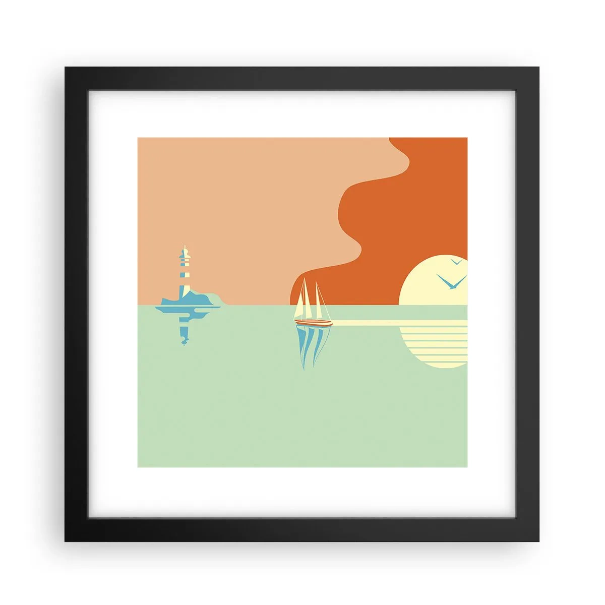 Poster in een zwarte lijst - Het perfecte zeelandschap - 30x30 cm
