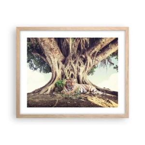 Een poster in een licht eiken lijst - Uitzicht vanuit het boek Genesis - 50x40 cm