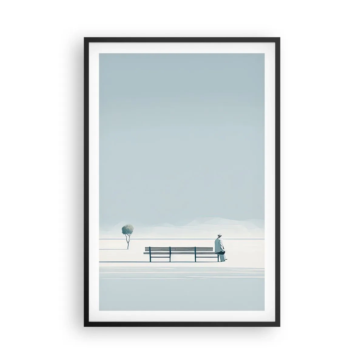 Poster in een zwarte lijst - Ja, ik wacht. - 61x91 cm