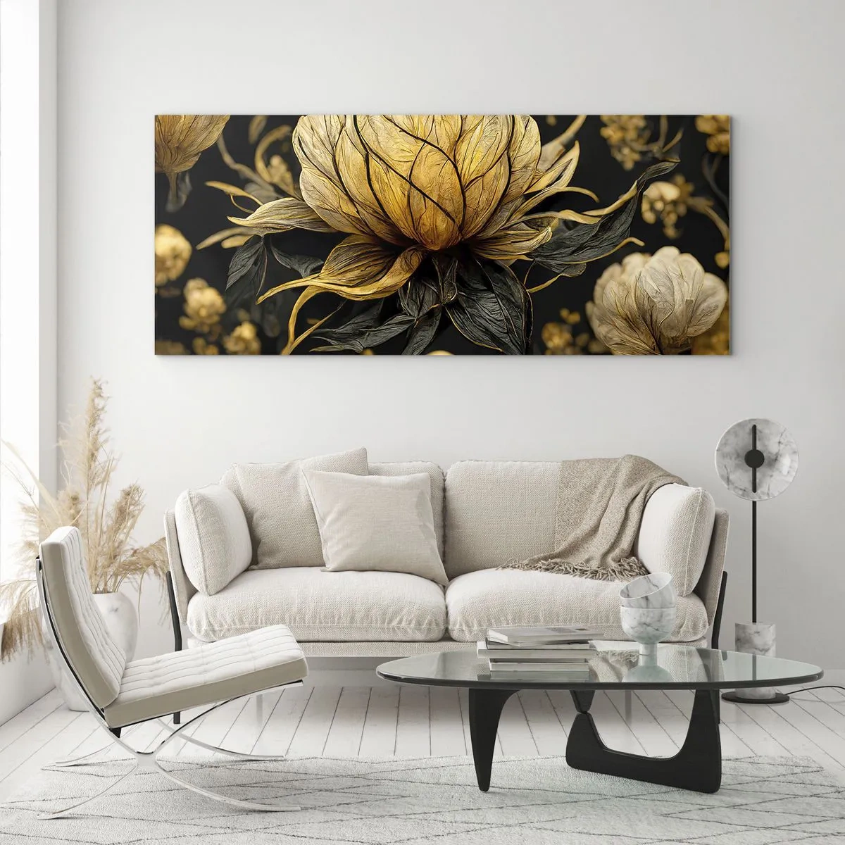 Schilderen op glas - Subtiele kwetsbaarheid - 100x40 cm