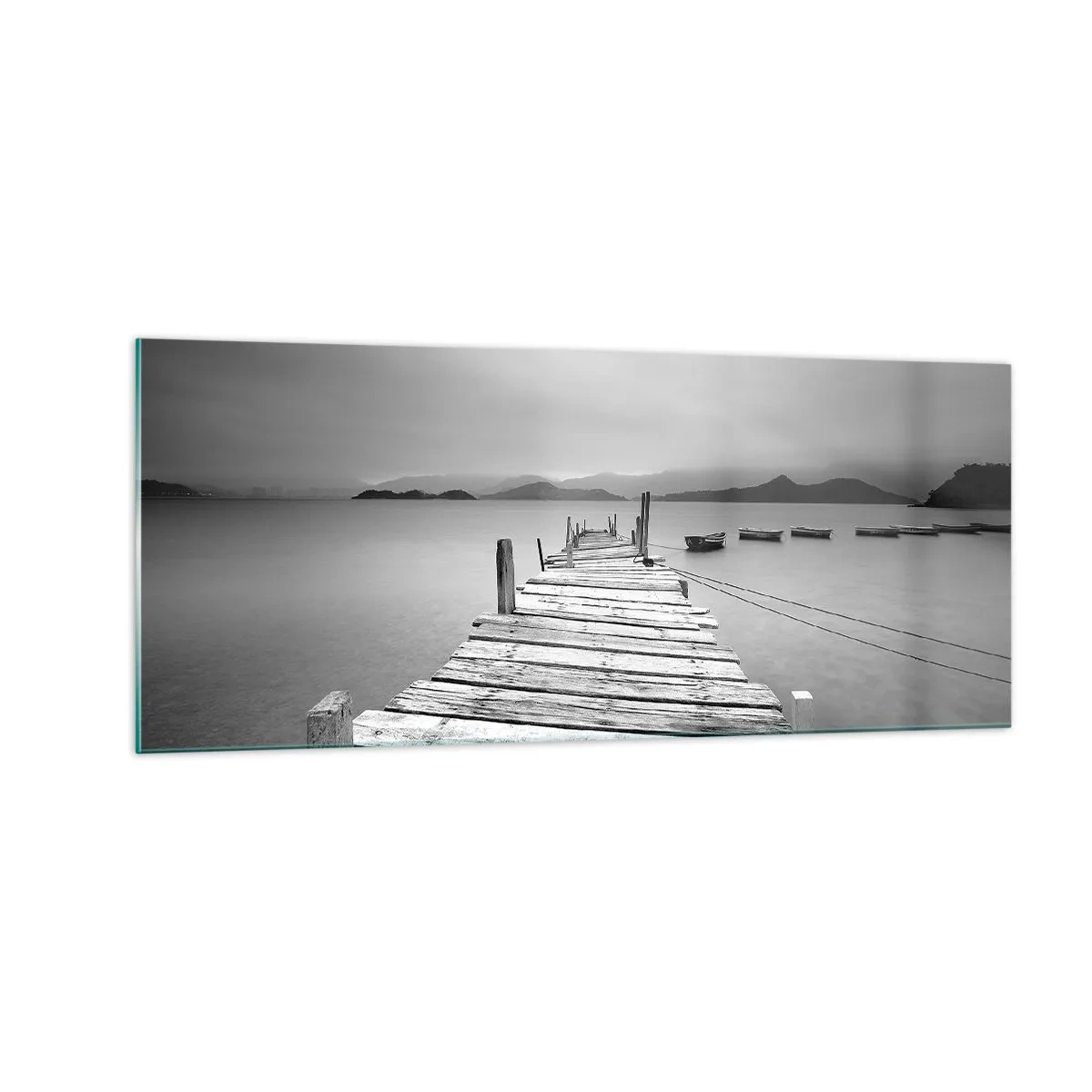 Schilderen op glas - Achter bergen en zeeën - 100x40 cm