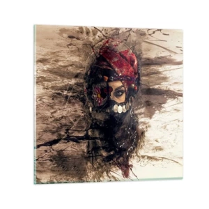 Schilderen op glas - Op zijn zachtst gezegd verontrustend - 70x70 cm