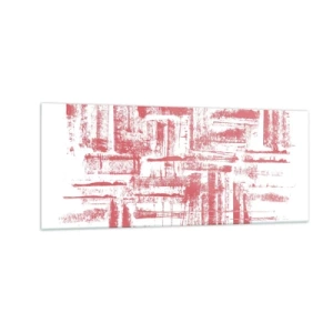Schilderen op glas - De rode stad - 100x40 cm