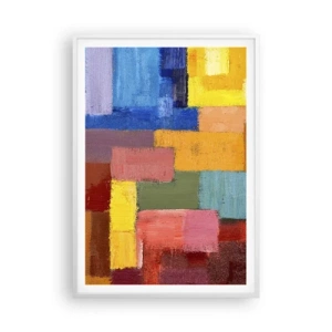Poster in een witte lijst - Elk is anders, allemaal kleurrijk - 70x100 cm