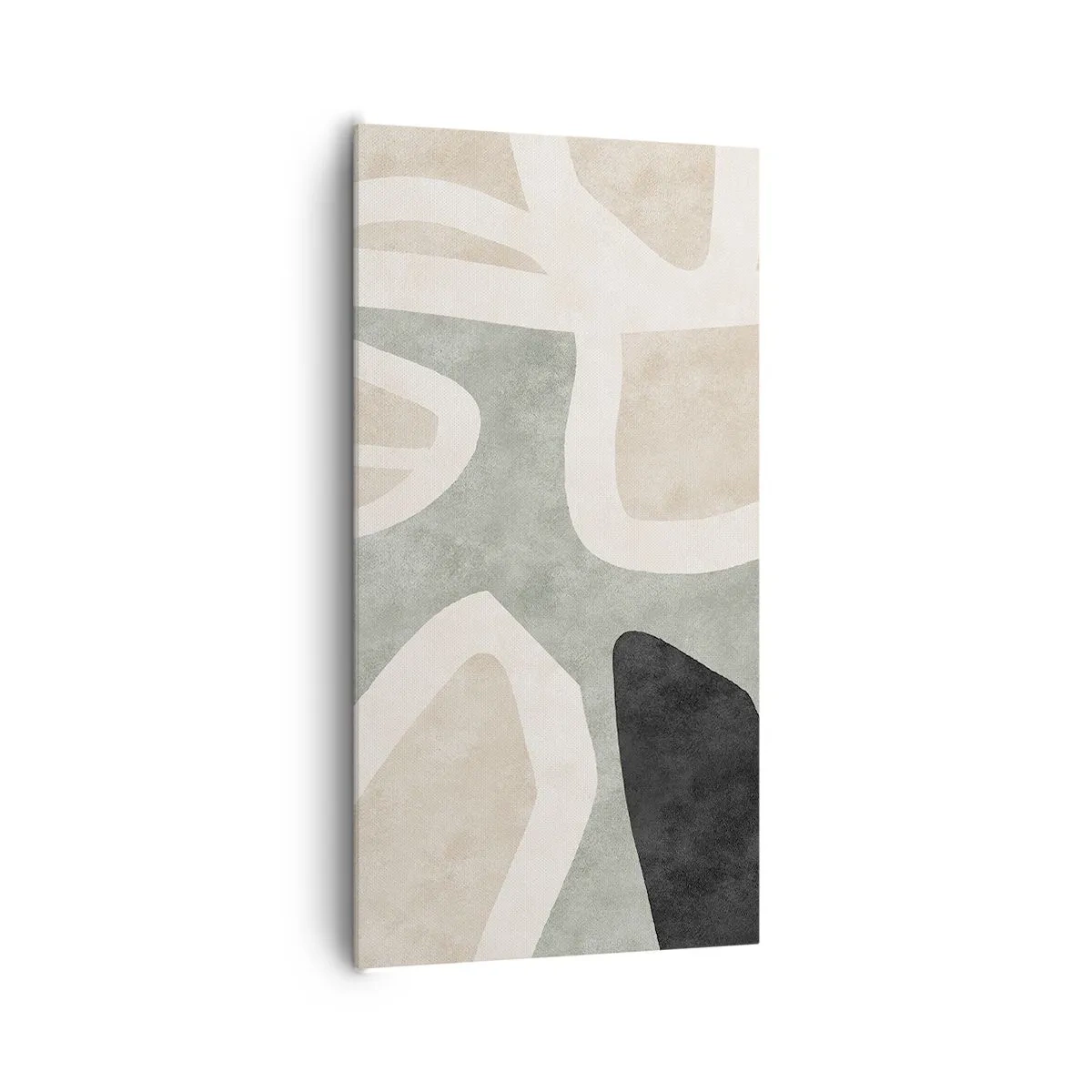 Schilderen op canvas - Compositie met een zwart motief - 65x120 cm