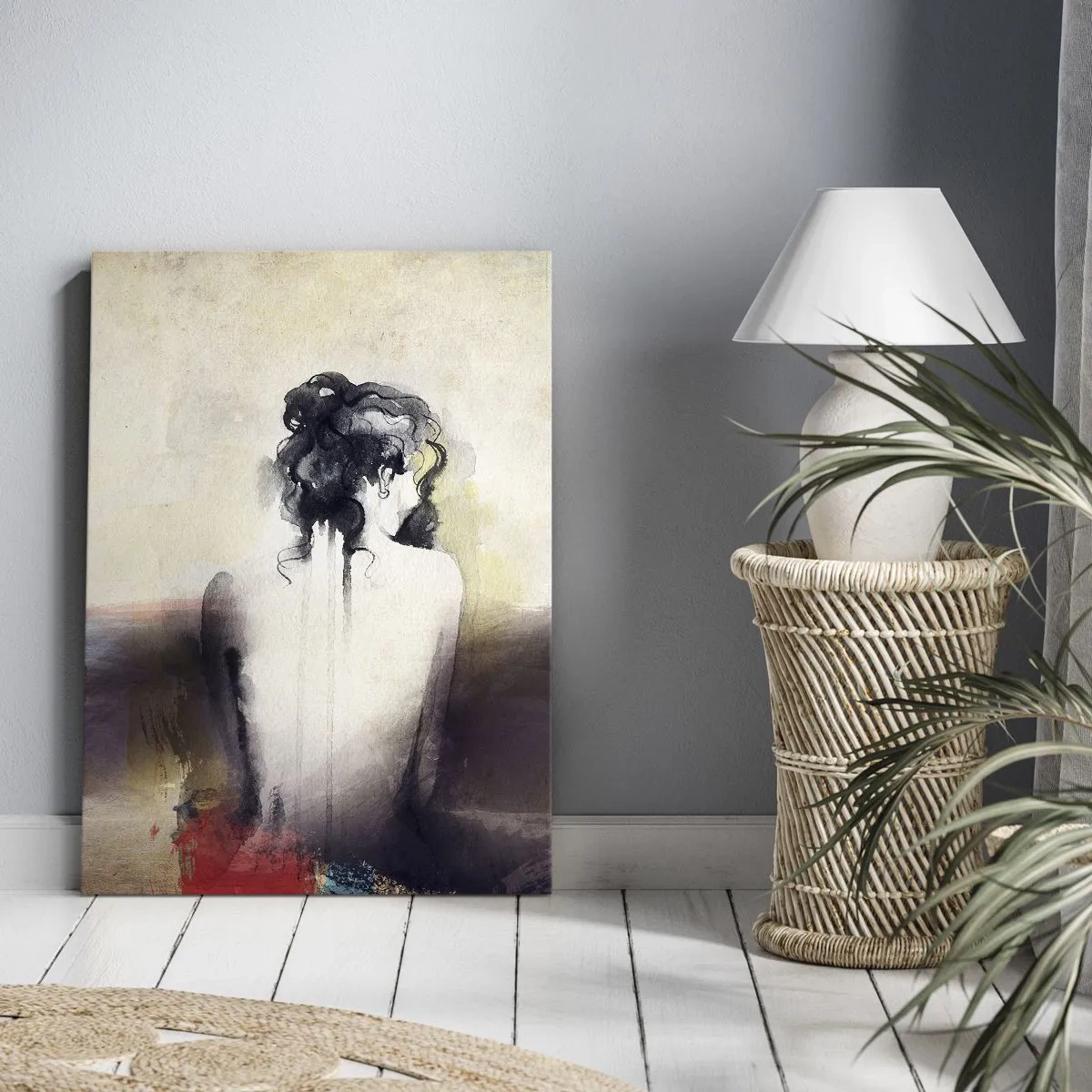 Schilderen op canvas - Vloeiende lijnen, ovale vormen - 50x70 cm
