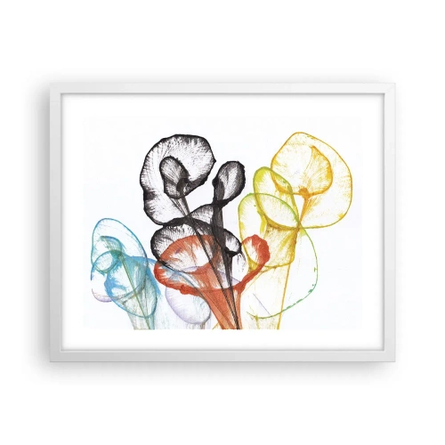 Poster in een witte lijst - Bloemen met een ziel - 50x40 cm