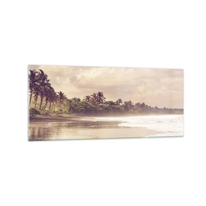 Schilderen op glas - De streling van de golven - 120x50 cm