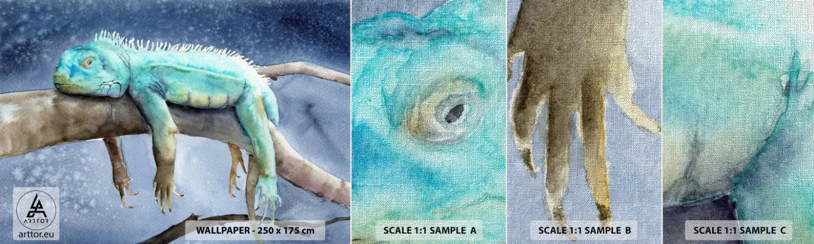 Fotobehang Monster Premium Canvas - Het is goed! - Kameleon, Dier, Luiheid - 100x30 cm