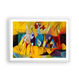 Poster in een witte lijst - Zon - leven - vreugde - 70x50 cm