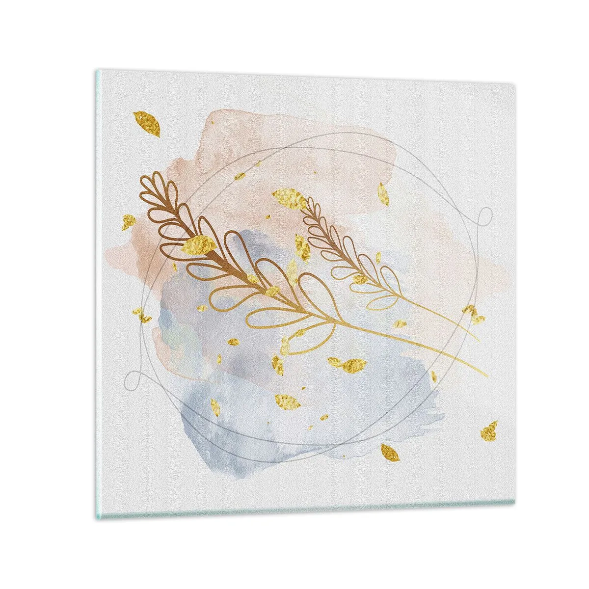 Schilderen op glas - Gouden explosie - 40x40 cm