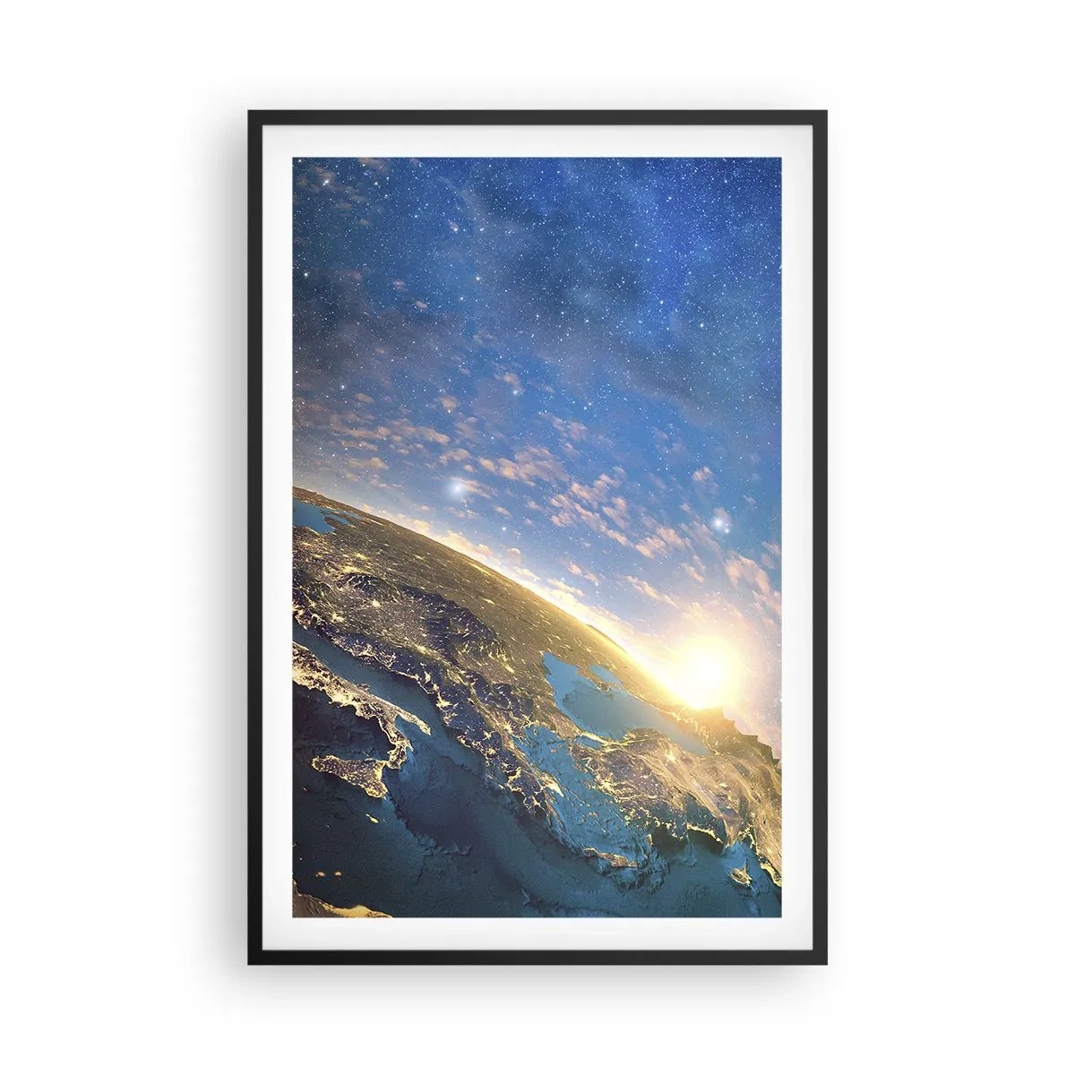 Poster in een zwarte lijst - Laten we eens van een afstand naar onszelf kijken - 61x91 cm