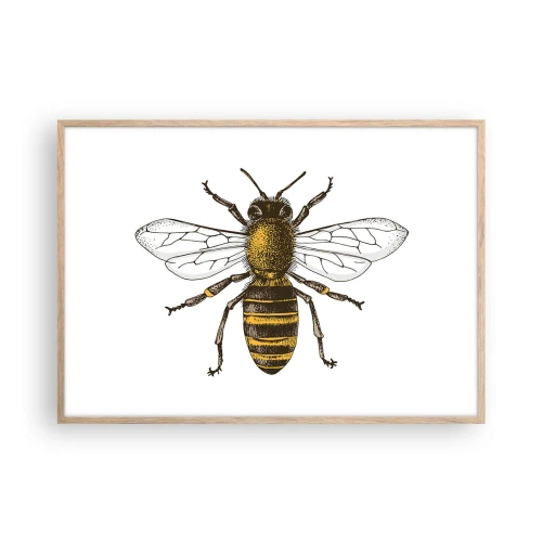 Een poster in een licht eiken lijst - Mooi en goed - 100x70 cm