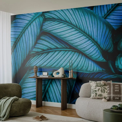 Fotobehang Premium Canvas - Levens lijnen - Bladeren, Plantkunde, Planten - 100x70 cm
