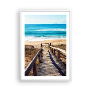 Poster in een witte lijst - Loop maar! - 50x70 cm