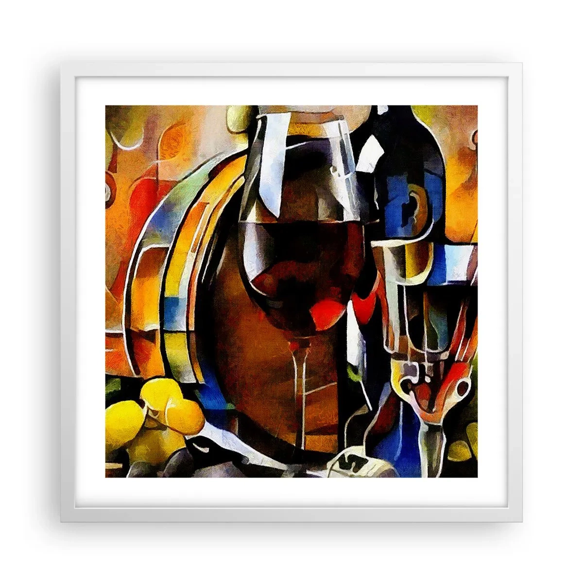 Poster in een witte lijst - En de wereld krijgt kleuren - 50x50 cm