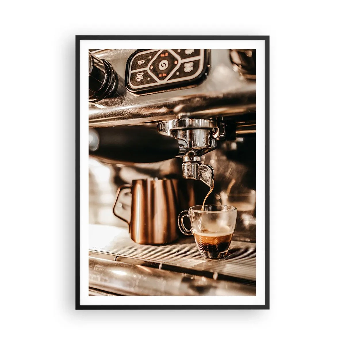 Poster in een zwarte lijst - Koffie gloed - 70x100 cm