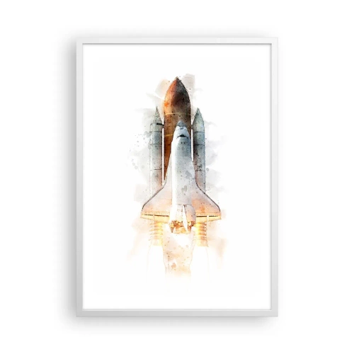 Poster in een witte lijst - Ontdekkingsreizigers, aan de slag - 50x70 cm
