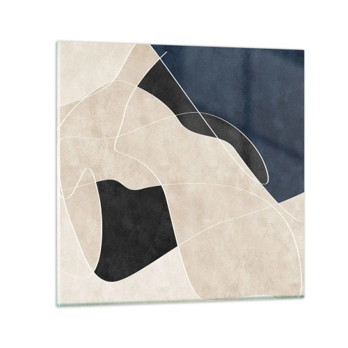 Schilderen op glas - Abstracte compositie – kleurcontrast - 30x30 cm