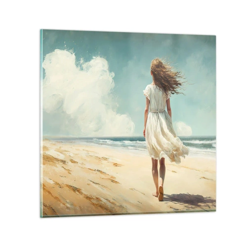 Schilderen op glas - Om de zon en de wind te ontmoeten - 40x40 cm