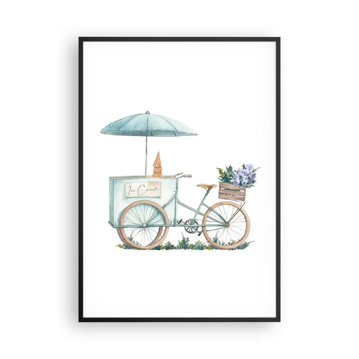 Poster in een zwarte lijst - Zoete herinnering aan de zomer - 70x100 cm