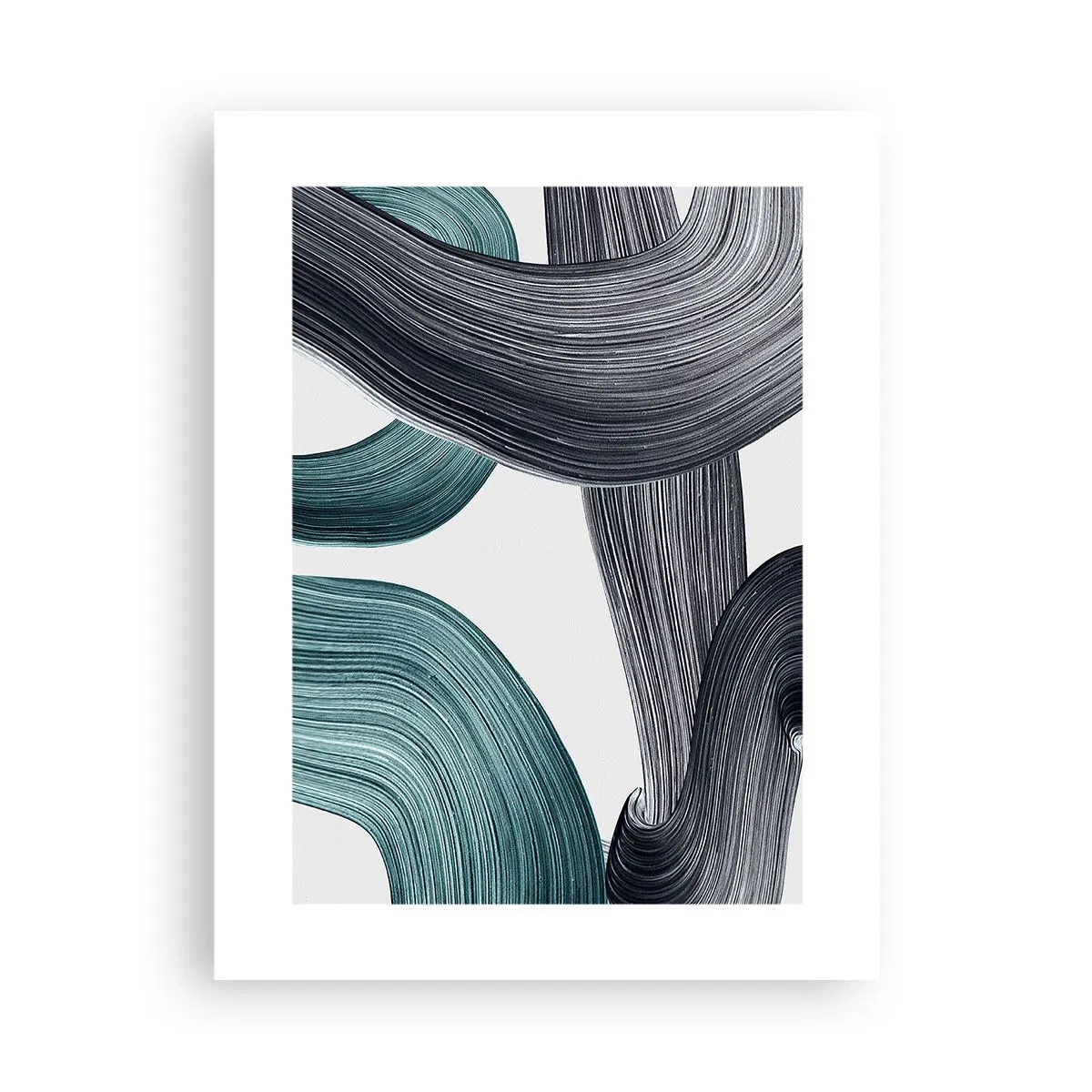 Poster - Smaragdgroene en zwarte paden - 30x40 cm