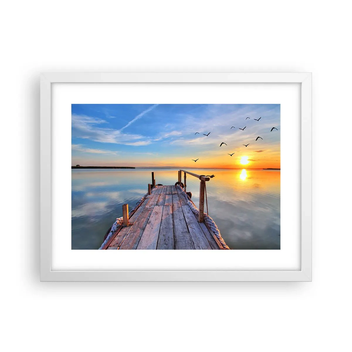 Poster in een witte lijst - Loop recht naar de zon - 40x30 cm