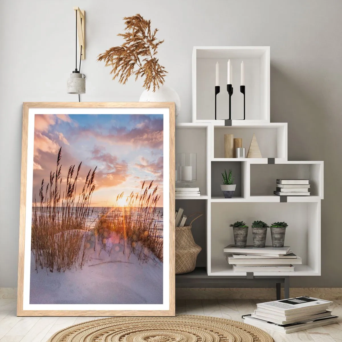 Een poster in een licht eiken lijst - Afscheid van de zon en de wind - 50x70 cm