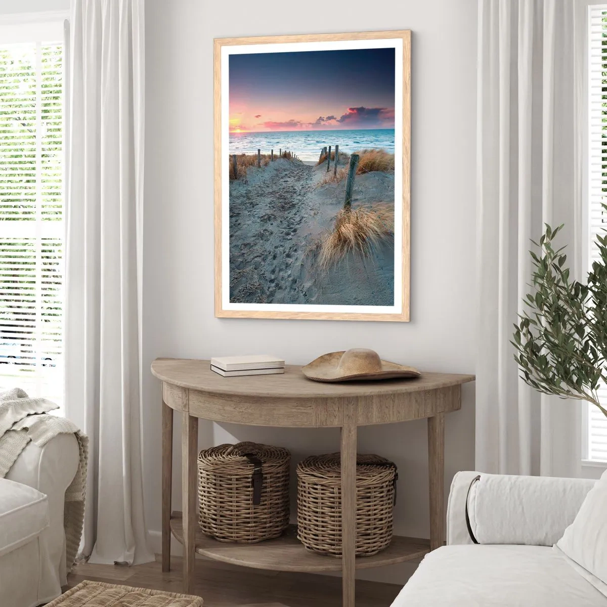 Een poster in een licht eiken lijst - Je liet een regenboog van licht stralend... - 70x100 cm