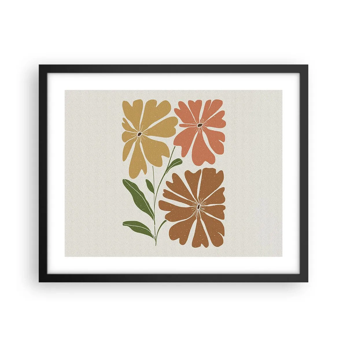 Poster in een zwarte lijst - Natuur en geometrie - 50x40 cm