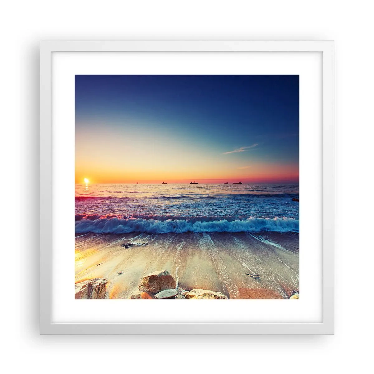 Poster in een witte lijst - Hoe zit het met de horizon? - 40x40 cm